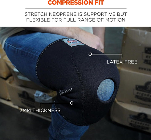 Ergodyne ProFlex 615 Knee Sleeve, Black, Large...