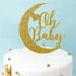 TwoMoon cake topper oh baby cake decoration baby shower children birthday party decoration golden glitter moon (gold)...