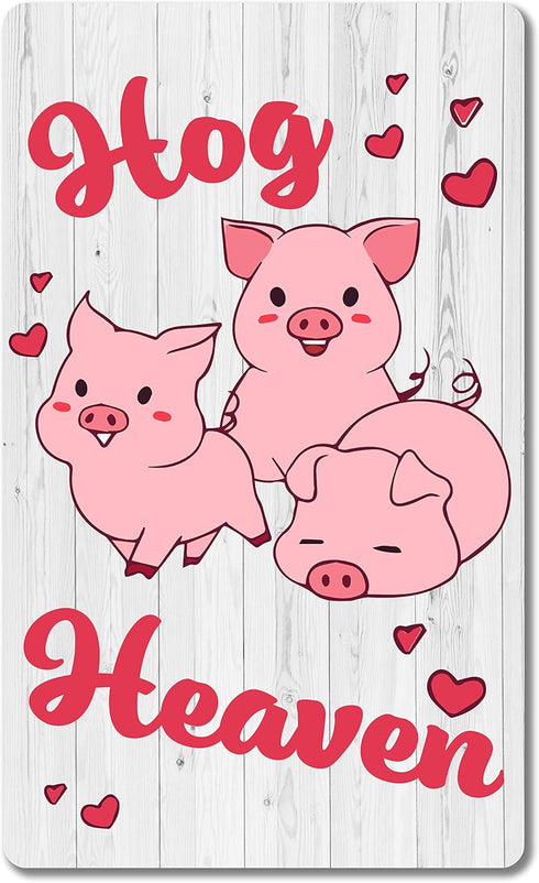 Pig Sign For Home Wall Decor | Metal Signs 12 x 8 in. Three Little Pigs Hog Heaven...
