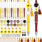 Teling 12 Pcs Beadable Pens Plastic Black Ink Ballpoint Pen with Assorted Spacer Beads Silicone Beads and Tassels and 12 Pcs Lobster Clasps for Of...