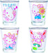 Silver Buffalo Sanrio Hello Kitty Spring Garden Flowers 4 Pack Mini Glass Set, 1.5 Ounces...