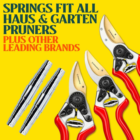 Haus & Garten PRO-Grade Bypass Pruner Replacement Springs (2-Pack) - Heavy Duty Volute Springs - Bypass Pruning Shear Replacement Springs For Gard...