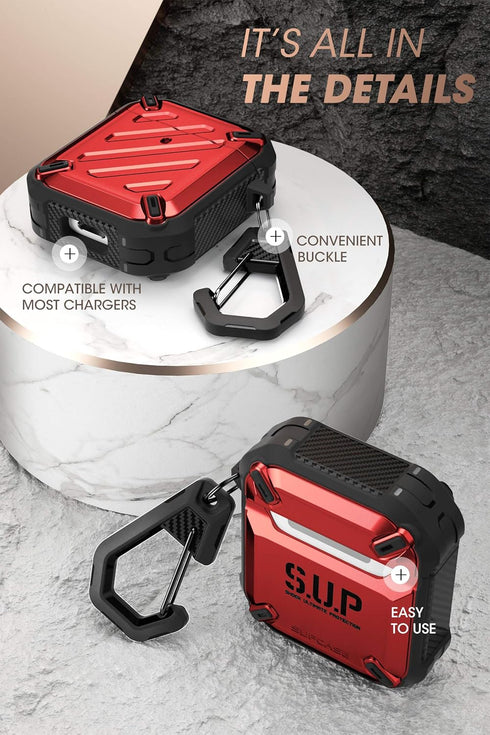 SUPCASE Unicorn Beetle Pro Series Case Designed for Airpods 1 & 2, Full-Body Rugged Protective Case with Carabiner for Apple Airpods 1st & 2nd (Re...