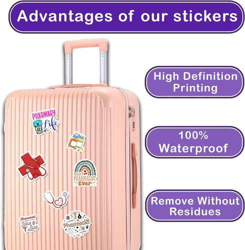 Pack 50 PCS Pharmacist Stickers Medicines Waterproof Decals Vinyl Medical Themed Graphics Pharmacy Patches Phone Case Laptop Water Bottles Accesso...