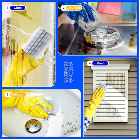 6 Pack Damp Clean Duster Sponge, Sponge Cleaning Brush, Reusable Sponge, Duster for Cleaning Blinds, Glass, Baseboards,Vents, Railings, Mirrors, W...