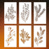 Large Vine Leaf Stencils Set (6 Designs) for Painting on Walls, Reusable Ivy Leaf Branch Templates for Garden Fence Furniture Canvas Home Decor DI...