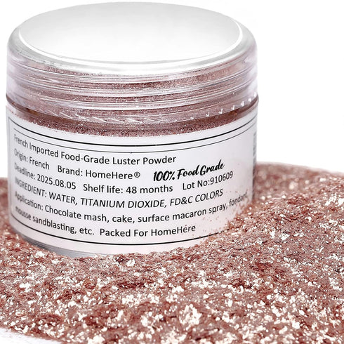 HomeHere Edible Luster Dust Food-Grade Glimmer Powder Glitter for Cake Decorating 7g, Disco Diamond Dust, Edible Sprinkle Glitter for Cocktails Dr...