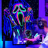 Jhdstore Blacklight Horror Face Tapestry UV Reactive Tapestries Wall Hanging Glow in The Dark Party Backdrop Tapestry for Bedroom Living Room - 29...