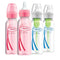 Dr. Brown’s Natural Flow® Anti-Colic Options+™ Narrow Baby Bottles, 8 oz/250ml, with Level 1 Slow Flow Nipple, 4 Pack, Pink/Clear...