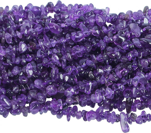 90 Inches Amethyst Irregular Shaped Crystal and Healing Tumbled Chip Stone Beads for Jewelry Making...