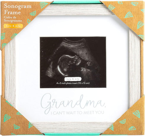 Kate & Milo Rustic Grandma Sonogram Picture Frame, Pregnancy Announcement, Ultrasound Baby Photo Frame, Gender-Neutral Baby Keepsake Frame, Tablet...