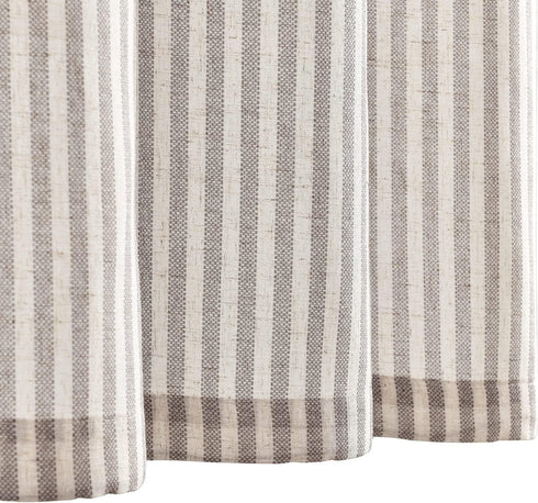 Vangao Stripe Farmhouse Kitchen Curtains 36 Inch Length Linen Blend Cafe Curtains Tickingstripe Tier Drapes Pinstripe Semi-Sheer Small Window Trea...