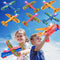 6 Pack LED Airplane Launcher Toys with 2 Launchers, 2 Flight Mode Glider Catapult Plane with Stickers, Flying Outdoor Toys for 3 4 5 6 7 8 9 10 11...
