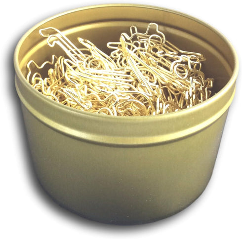 Dog Dachshund Shaped Paper Clips Great for Paper Clip Collectors or Dog and Pet Lovers (Gold - 100 Count Gold Tin Gold Box)...