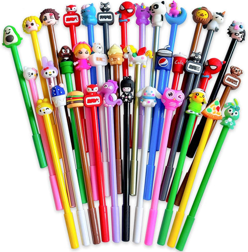 36PCS Cute Cartoon Gel Black Ink Pens,Random Kawaii Writing Pens,Assorted Styles Pens for School Rewards Office Home Student Kids Gifts Present...