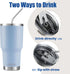 D·S 30oz Blue Tumbler Stainless Steel Double Wall Vacuum Insulated Mug with Straw and Lid, Cleaning Brush for Cold and Hot Beverages...