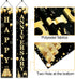 Wedding Anniversary Door Banner - Black Gold Happy Anniversary Sign for Party Decorations, Welcome Porch Outdoor Supplies...