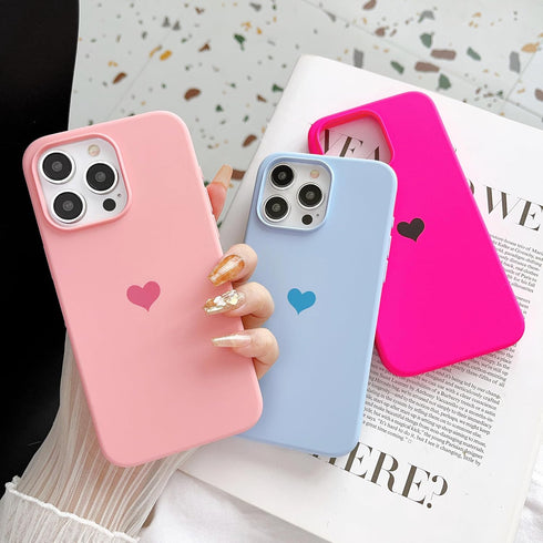 Jmltech for Silicone iPhone 15 Pro Case Women Girly Protective Heart with Soft Anti-Scratch Microfiber Lining Phone Cases for iPhone 15 Pro Pink.....