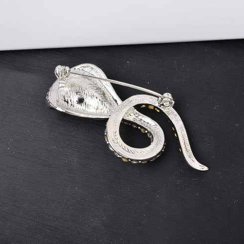 Vintage Enamel Crystal Cobra Snake Brooch Pins Reptile Animal Python Antique Breastpin Costume Jewelry for Women Men...