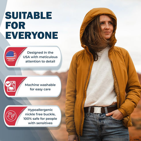 No Show Invisible Elastic Belts for Women & Men 1.5" adjustable Non Slip Fits waist upto 50 Inch. Designed in USA....