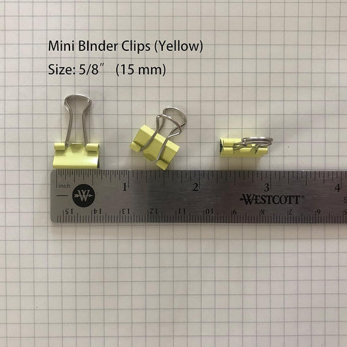 Mini Binder Clips, 5/8" / 0.6 inches / 15 mm a Little Bit Scratch Paper Clips 40 PCS (40 PCS, Yellow)...