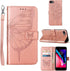 for iPhone SE 2022/SE 2020 Case,for iPhone 6/6S/7/8 Wallet Case,Butterfly Floral Embossed,Wrist Strap,Card Holder Slots,Stand Leather Protective F...