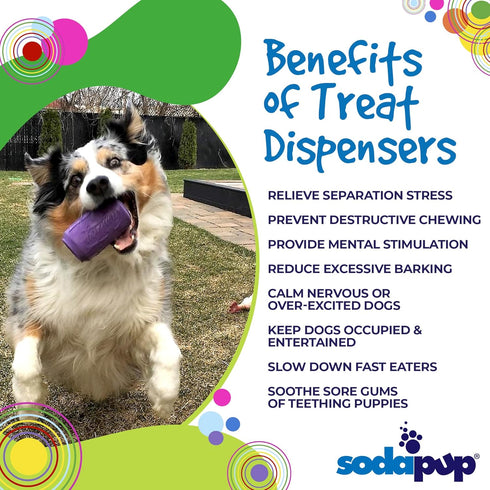 SodaPup Soda Can – Durable Dog Treat Dispenser & Chew Toy Made in USA from Non-Toxic, Pet Safe, Food Safe Natural Rubber Material for Mental Stimu...
