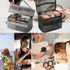 Double Layer Big Makeup Bag Travel Cosmetic Case Makeup Organizer Bag Portable Skin Care Toiletry Bag (beige)...