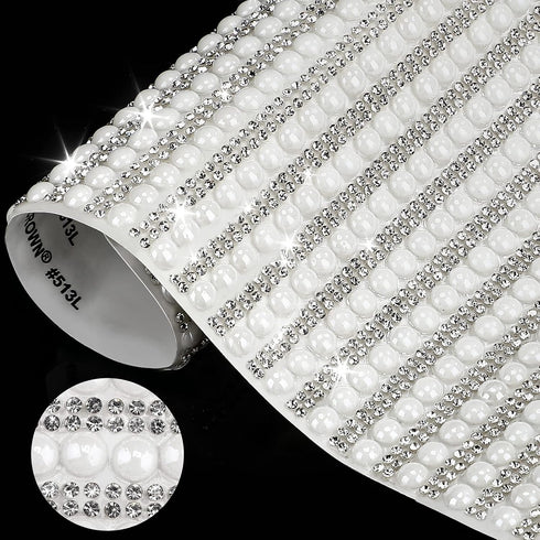 Xinnun Bling Crystal Rhinestone Pearl Sheet Crystal Rhinestone Pearl Sticker Self Adhesive DIY Car Decoration DIY Glitter Gem Sticker Sheet for We...