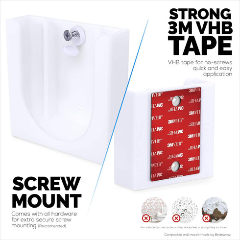 Wall Mount for Google Nest Battery Security Camera Holder - Adhesive & Screw-in, No Hassle Installation, Easy Slot-in Design (White) by Brainwavz...