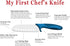 My First Chef's Knife for Children - (Royal/Navy) w/Protective Safety Sheath - German Stainless Steel - Curved Finger Shield - Choose from a varie...