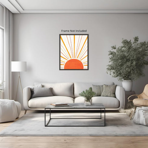 Posterizer 1 pcs-Boho Minimalist Abstract Sunshine-Abstract & Modern Art-Gift for Nature, Surfers and Beach Lovers - Chic Home and Kitchen Decor -...
