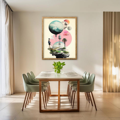 Posterizer 1 pcs-surreal sci-fi futuristic collage-Abstract & Modern Art-Retro Art-Gift for Men Women Entrepreneur Teens-Decor for Home & Office- ...