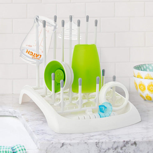 Munchkin® Baby Bottle and Sippy Cup Cleaning Set, Includes Countertop Drying Rack and Bristle Bottle Brush, Grey...