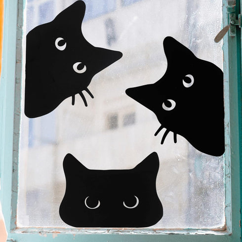 Metal Black Cat Garden Decorations, Outdoor Cat Yard Art Decor, Lawn Ornament Halloween Cat Gift for Cat Lovers, Funny Courtyard Animal Silhouette...