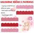 Whaline 69Ft Valentine's Day Glitter Bulletin Board Borders 5 Designs Shine Red Pink Heart Stripe Dot Decoration Trim Bulletin Board Stickers for ...