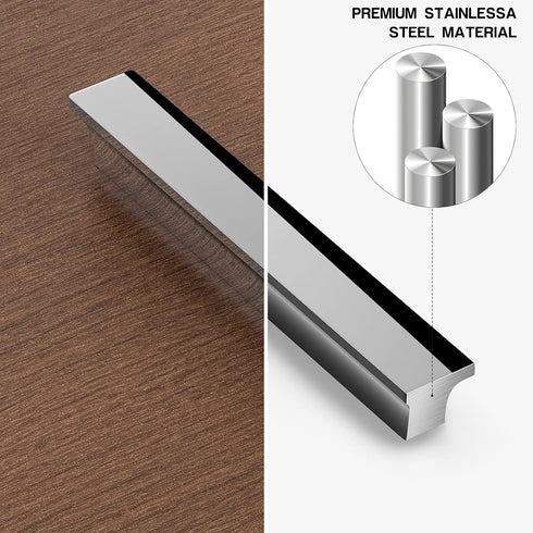 5-Inch Polished Chrome Square Cabinet Handle Chrome Drawer Knob Dresser Handle Drawer Button Square Cabinet Knob Locker TV Cabinet Handle 2-Pack (...