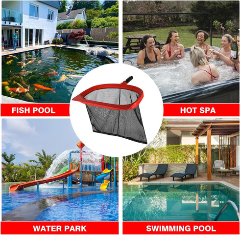 Durable Pool Net Skimmer Heavy Duty Pool Skimmer Net Fine Mesh Big Pool Net Skimmer Head Pool Leaf Net Rake Pool Nets for Cleaning Swimming Pool &...