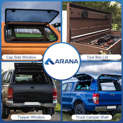 ARANA C16-03795 Gas Struts 12 inch, C16-09903 12 inch 24LB/107N Gas Shock Spring Lift Supports for Leer are Camper Shell Topper Window Truck Canop...