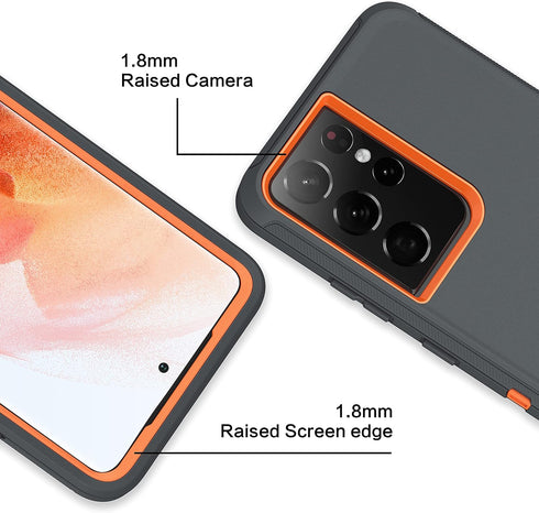 MXX Case Compatible with Galaxy S21 Ultra Case, 3-Layer Super Full Heavy Duty Body Bumper Cover/Shock Protection/Dust Proof, Designed for Samsung ...
