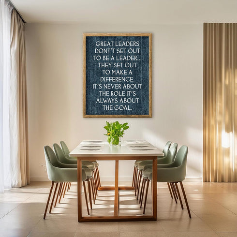 Posterizer 1 pcs-Great Leaders Set Out to Make A Difference-Motivational & Inspirational Art-Workplace & Office Art-Gift for Entrepreneurs-decor f...