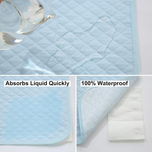 Pleasant Boulevard | Portable Waterproof Baby Changing Pad Liner, Washable Reusable Changing Table Cover Made with Breathable TPU, 27x13in (White,...