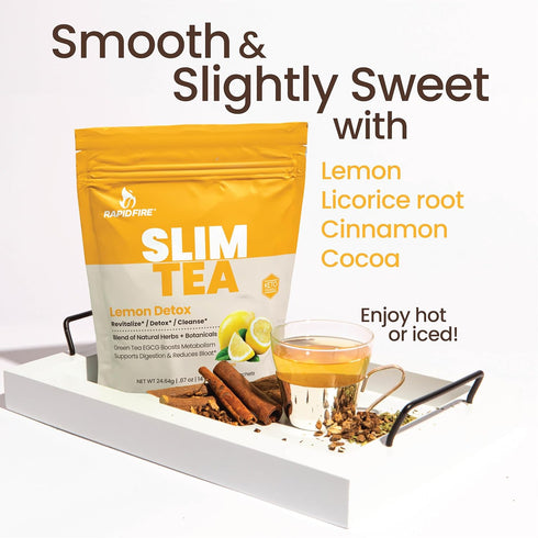 Slim Tea 14 Day Herbal Teatox, Blend of Natural Herbs and Botanicals, Supports Healthy Weight Management, Supports Metabolism, Delicious Lemon Fla...