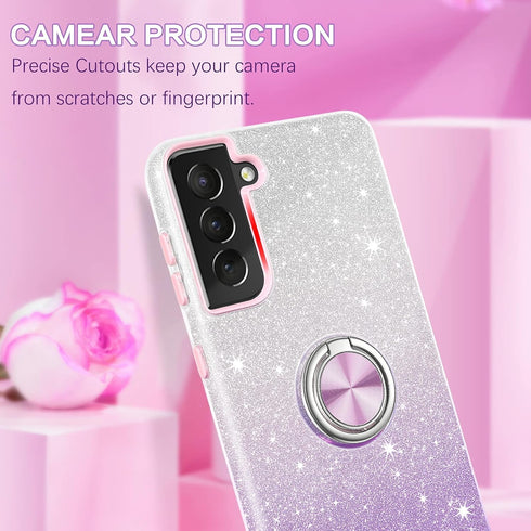 VENINGO Galaxy S21 5G Case,Samsung S21 Case,Glitter Sparkly Phone Case with 360° Ring Holder Kickstand Magnetic Car Mount Supported Shockproof Pro...