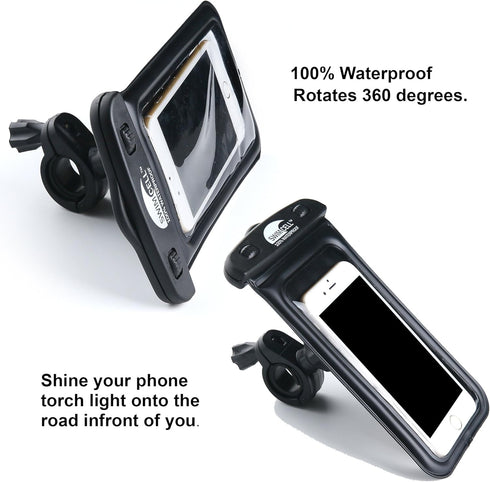 Waterproof Phone Holder Bike Handlebar Mount - Phone Case Mount for iPhone, Samsung, Android. 360 Degree Rotation. All Mobile Phones Up to 6.7 inc...