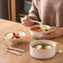 Microwave Ramen Bowl Cooker Set - Wheat Straw Instant Noodles Bowl with Handles, Ramen Noodle Cooker with Spoon Chopsticks Fork, College Dorm Room...