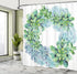 Ambesonne Succulent Shower Curtain, Watercolor Succulent Wreath Circular Design Bridal Wedding Theme, Cloth Fabric Bathroom Decor Set with Hooks, ...