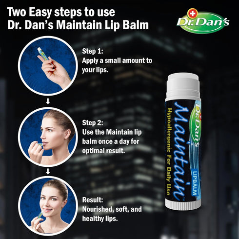 Dr. Dan's Maintain Lip Balm - Perfect for Cortibalm Aftercare, Mild Ingredients & Beeswax, Vitamin E Enriched for Moisturizing Dry Lips, Ensures S...