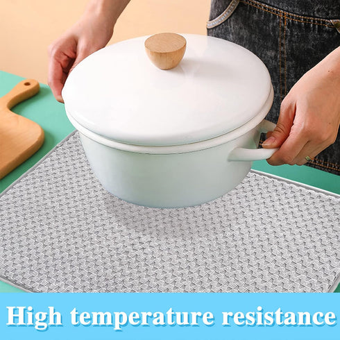 2 Pack Microfiber Dish Drying Mat,24*17 inch Absorbent Dish Drainer Kitchen Counter,Large Size Dish Drying Pad for Countertops,Sinks,Draining Rack...