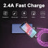 iPhone Charger Cable, (Apple MFi Certified) 6ft LED Light Up Lightning Cable USB Fast Charger Cord High Speed Data Sync Transfer Cord for iPhone 1...